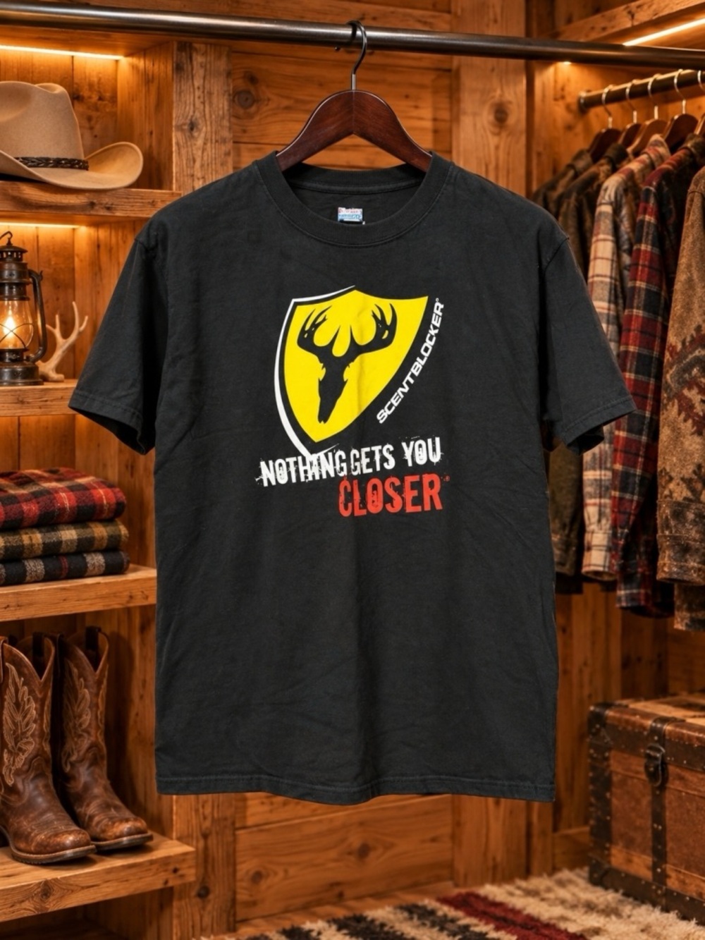 ScentBlocker Hunting Field Staff EUC Mens Large (42-44) T Shirt Black